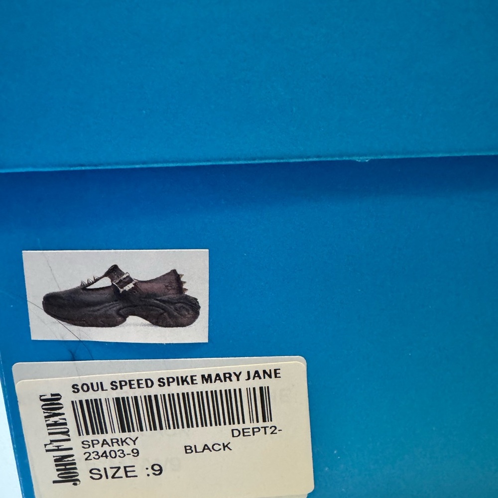 John FLUENOG SOUL SPEED SPARKY SPIKED T-STRAP size 9 punk rock black $ now firm - Picture 14 of 14